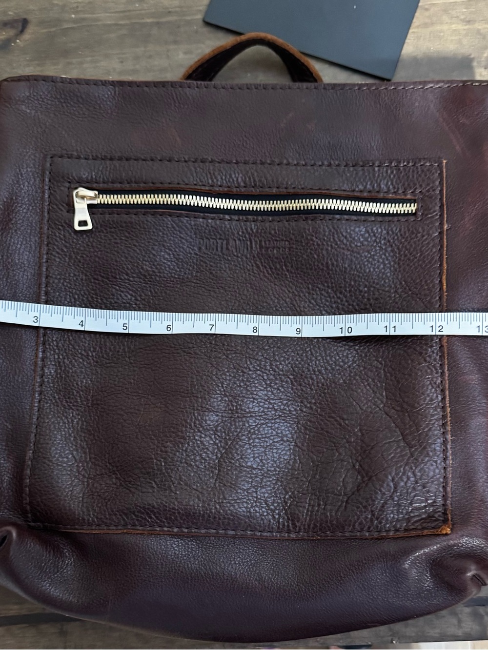 Portland Leather Goods Large Leather Backpack Tote Brown Full Grain Leather - Picture 6 of 6